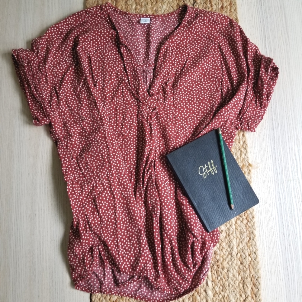 Cottagecore Polka Dot Blouse ◇ Red, White